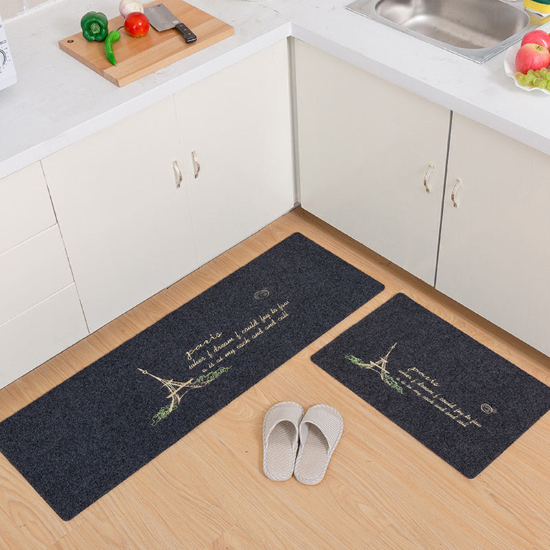Eiffel Tower Waterproof Carpet Non Slip Door Floor Rug Mat Home Kitchen Bathroom