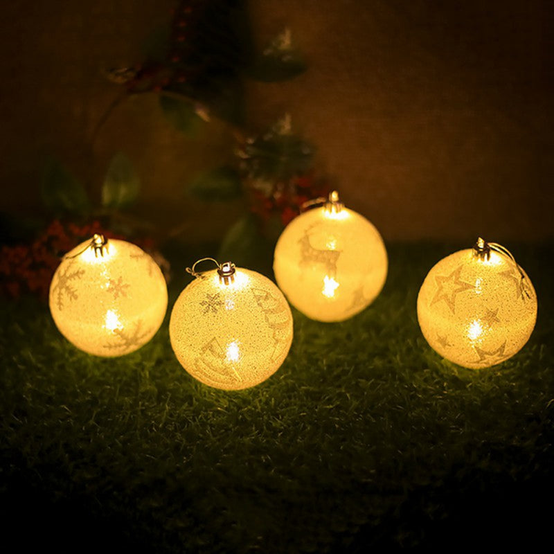 Snowflake Star Elk Printing Light Ball Christmas Tree Hanging Ornaments Party Decorations for Home