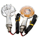 Pair Skull Skeleton LED Turn Signal Indicator Light For Harley Davidson Honda Suzuki Kawasaki
