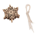 Christmas Tree - 10 pcs. Sharp Hump Hexagonal Wood Snowflake Ornament Chris M5Q6