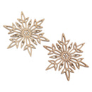 Christmas Tree - 10 pcs. Sharp Hump Hexagonal Wood Snowflake Ornament Chris M5Q6