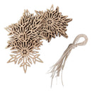 Christmas Tree - 10 pcs. Sharp Hump Hexagonal Wood Snowflake Ornament Chris M5Q6