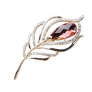 Fashion feather leaf design brooch with rhinestone gift / wedding shawl