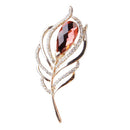 Fashion feather leaf design brooch with rhinestone gift / wedding shawl