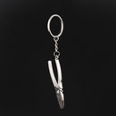 Silvery Metal Key Chain Keyring with Plier Tool Tool Pendant