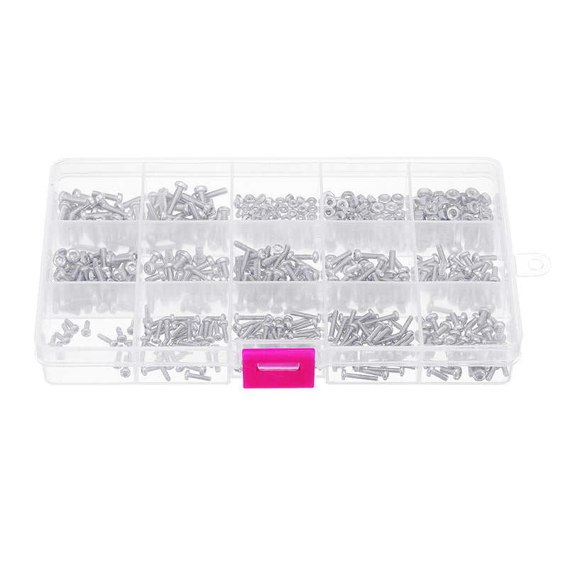 Suleve MXST1 480Pcs M2/M2.5/M3 Torx Machine Screw 304 Stainless Steel Pan Head Bolt Nut Assortment