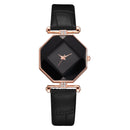 Fahion Diamond Mirror Watch Ladies Dress Ultra-thin Leather Women Quartz Watch