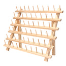 60 Spools Sewing Thread Rack Embroidery Storage Wooden Holder Cones Stand Shelf Needlework Tool