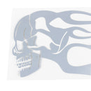 2pcs 13.5x5inch Universal Motorcycle Gas Tank Flames Skull Badge Decal Sticker