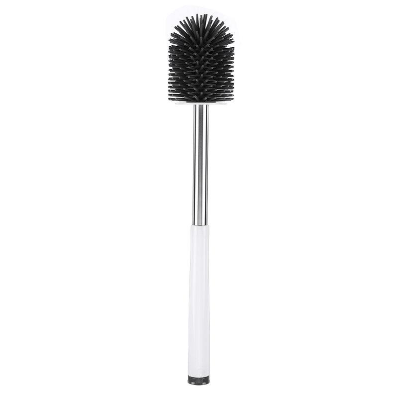 Silicone Soft Toilet Brush Set Bristle Base WC Bathroom Lavatory Cleaning Brush Tools