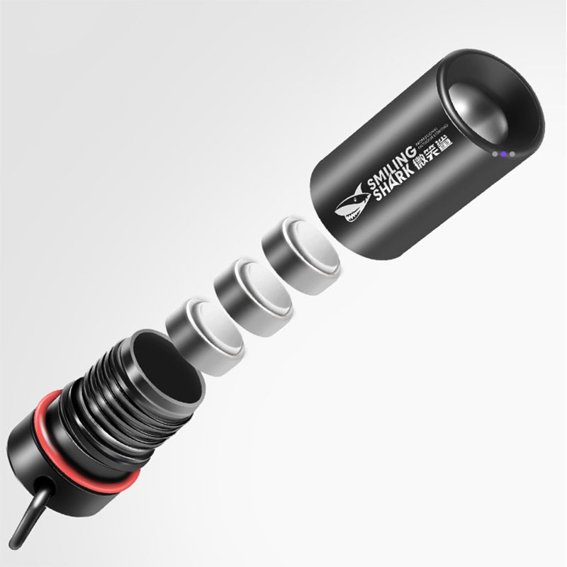 SMILING SHARK 2.5cm Length Q5 30M Portable Mini Flashlight LED LED Keychain Light Button Battery Flashlight