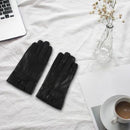 Men's Winter Leather Single Button Driving Gloves R4N8