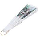 Hollow Out Rib Peony Print Lace Trim Folding Fabric Hand Fan Colored