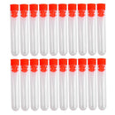 20 Pcs Non-Completed Plastic Test Tubes Lab Test Tool With Screw Cap Transp A5U3
