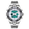 STRYVE S8011 Chronograph Alarm Calendar Stainless Steel Sport Dual Display Digital Watch