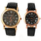 Wecin 9003 PU Leather Roman Number Band Analog Quartz Couples Watch