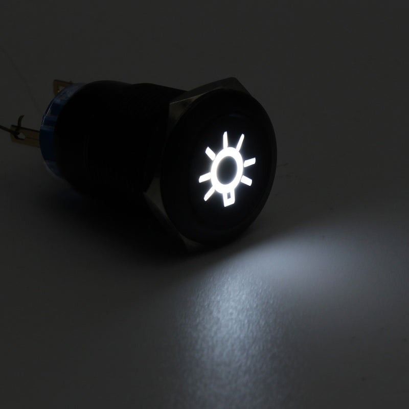 19MM Push Button Switch 12V LED Self Lock Switch IP65 Waterproof Metal On-Off Switch
