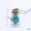 Fashion Glass Tiny Wishing Bottle Charm Necklace Luminous Flower Long Necklace for Women