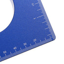 Blue Aluminum Alloy  90 Degrees Height Ruler Metric Inch Woodworking Triangular Ruler