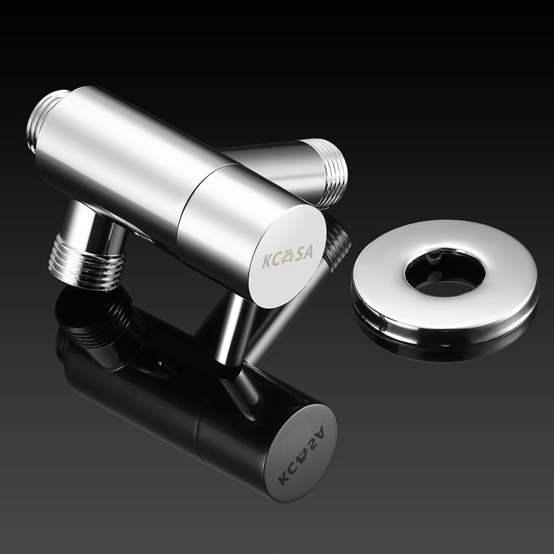 KCASA Brass 360 Degree Rotation Switch Water Knockout Trap Three Way Angle Valve Bath Water Diverter