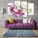 Miico Hand Painted Four Combination Decorative Paintings Botanic Phalaenopsis Wall Art For Home Decoration