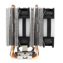 Aurora Colorful Backlit 3 Pin 2 Fans 4 Copper Tube Dual Tower CPU Cooling Fan Cooler Heatsink for Intel AMD