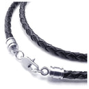 Jewelry Men's Necklace - 3mm Cord - Leather - Stainless Steel - for Men - C A2U3