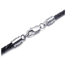 Jewelry Men's Necklace - 3mm Cord - Leather - Stainless Steel - for Men - C A2U3