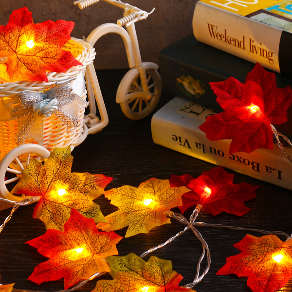 2M 20 LED Christmas Light Fall Maple Fairy String Light Autumn Leaf Lamp Garland Xmas Decor Gift