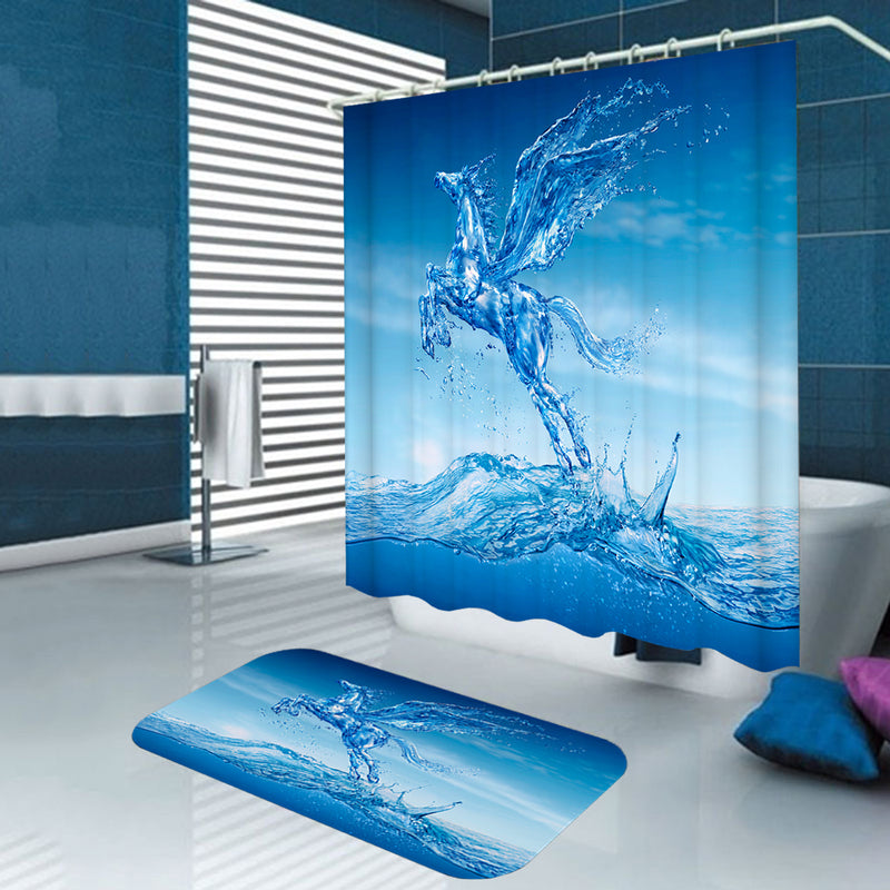 Waterproof Fabric Hooks Bathroom Shower Curtain Pineapple Fruit Bathroom New