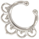Non Piercing Flower Petal Fan SEPTUM Nose Clip-On Hanger RINGS Stud Color:S