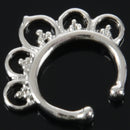 Non Piercing Flower Petal Fan SEPTUM Nose Clip-On Hanger RINGS Stud Color:S