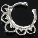 Non Piercing Flower Petal Fan SEPTUM Nose Clip-On Hanger RINGS Stud Color:S