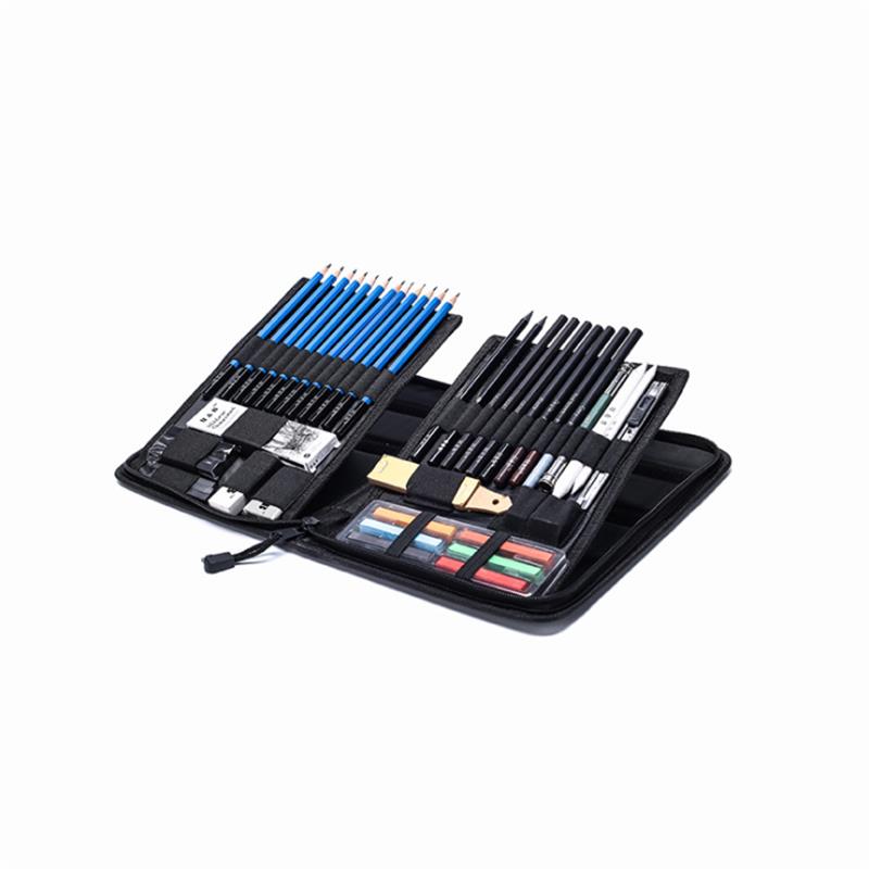 H&B HB-TZ65 48Pcs Sketching Pencils Set Art Supplies Sketch Tool Set Painting Pencil Professional Drawing Sketching Art Kit with Carrying Bag