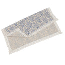 Retro Blue and White Table Cloth with Lace Cotton & Linen Print Chinese Sty N2N2