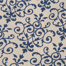 Retro Blue and White Table Cloth with Lace Cotton & Linen Print Chinese Sty N2N2