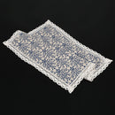 Retro Blue and White Table Cloth with Lace Cotton & Linen Print Chinese Sty N2N2