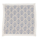 Retro Blue and White Table Cloth with Lace Cotton & Linen Print Chinese Sty N2N2