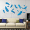 3D Multi-color Feather Silver DIY Shape Mirror Wall Stickers Home Wall Bedroom Office Decor