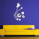 Honana DX-X7 Creative Butterfly 3D Acrylic Mirror Wall Sticker Quartz Clocks Watch Large Home Decor