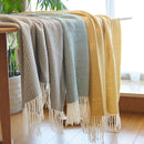 51.1" X 78.7" Sofa Warm Throw Blanket Tassels Knitted Air Condition Blankets Anti Electrostatic Winter Warmer