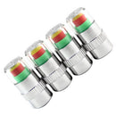 4 pcs. Car Safety Warning Air Pressure Tire Monitor Turn Signal Valve Cap 2 M6K9