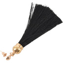 Ladies earrings fishhook black pair of earrings tassels L8T8