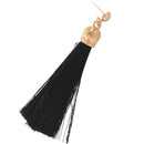 Ladies earrings fishhook black pair of earrings tassels L8T8