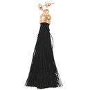 Ladies earrings fishhook black pair of earrings tassels L8T8