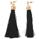 Ladies earrings fishhook black pair of earrings tassels L8T8