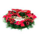 Christmas Wreath Pine Needles Christmas Decoration For Home Party, Red 40CM R9Y3