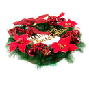 Christmas Wreath Pine Needles Christmas Decoration For Home Party, Red 40CM R9Y3