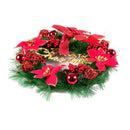 Christmas Wreath Pine Needles Christmas Decoration For Home Party, Red 40CM R9Y3