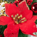 Christmas Wreath Pine Needles Christmas Decoration For Home Party, Red 40CM R9Y3